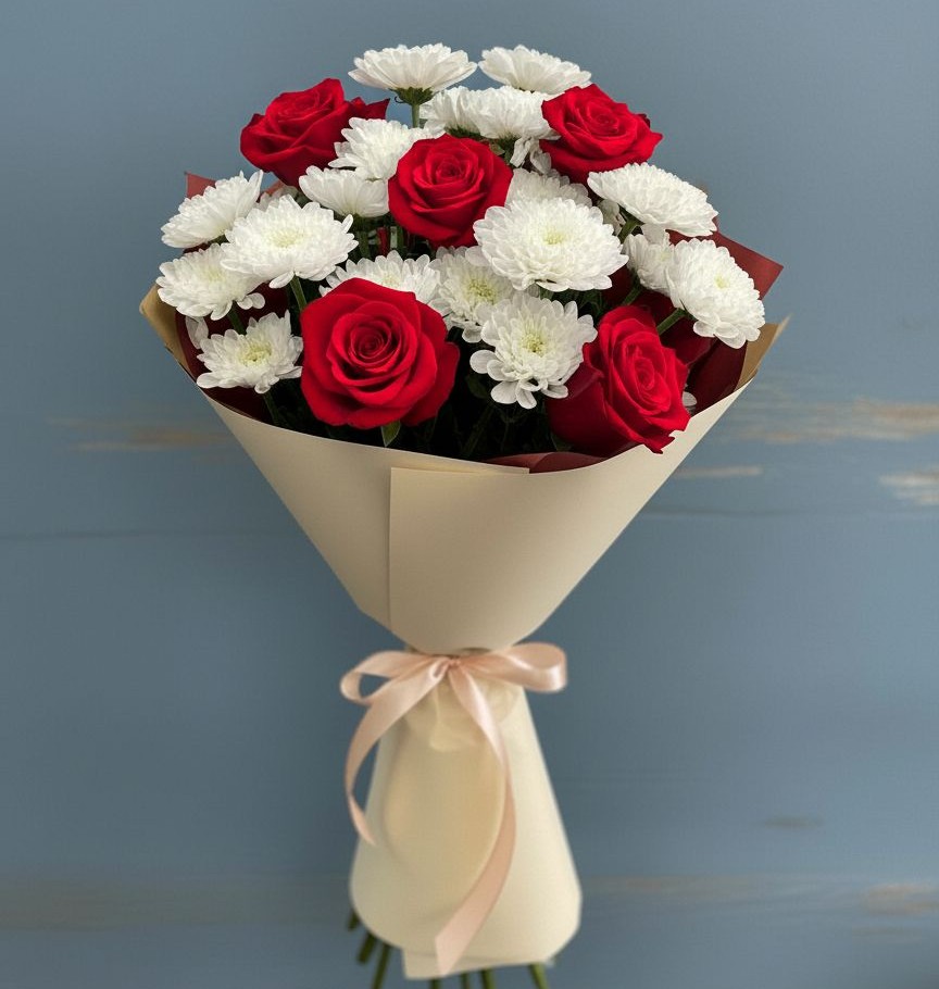 Букет цветов из: Розы и Хризантемы в Маджалисе