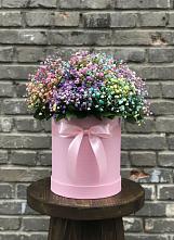 Цветочная композиция из Гипсофила и Розы в шляпной коробке #REPLACE_PRED# Маджалисе
