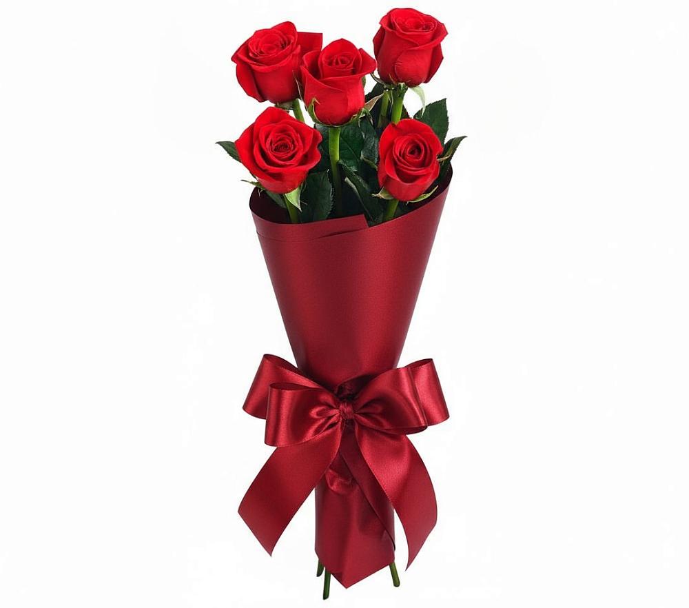 Букет 5 Красных роз Эдлесс Лав в Маджалисе