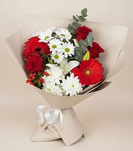 Букет цветов из:  Розы, Хризантемы, Герберы и Лилии в Маджалисе