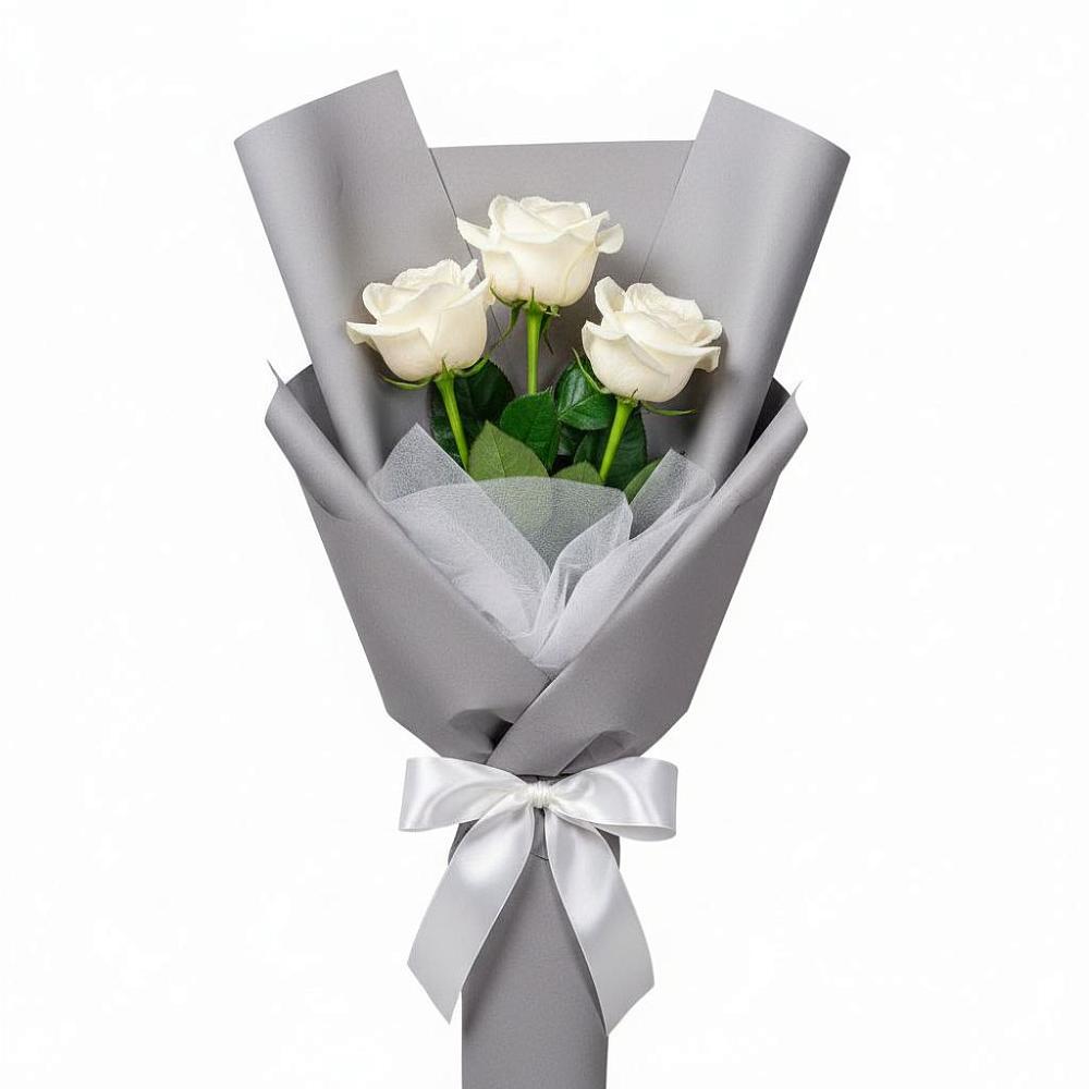 Букет 3 белые розы в Маджалисе