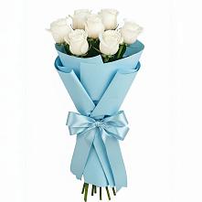 Букет 7 белых роз Проуд в Маджалисе