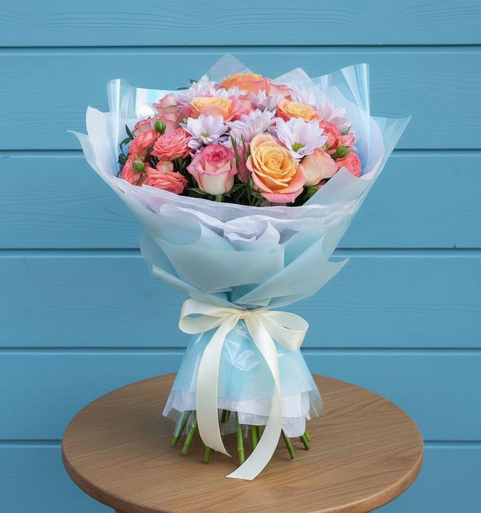 Букет цветов из: Хризантемы и Розы в Маджалисе