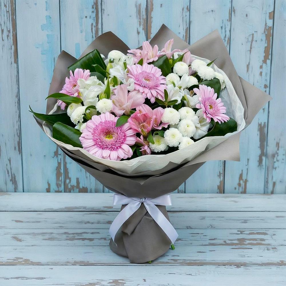 Букет цветов из: Герберы, Альстромерии и Хризантемы в Маджалисе